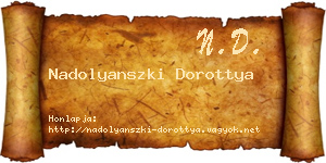 Nadolyanszki Dorottya névjegykártya